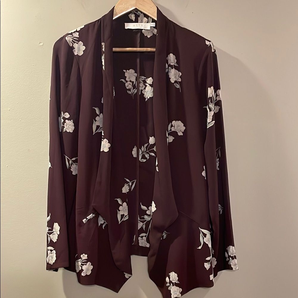 Floral Open Front Cardigan